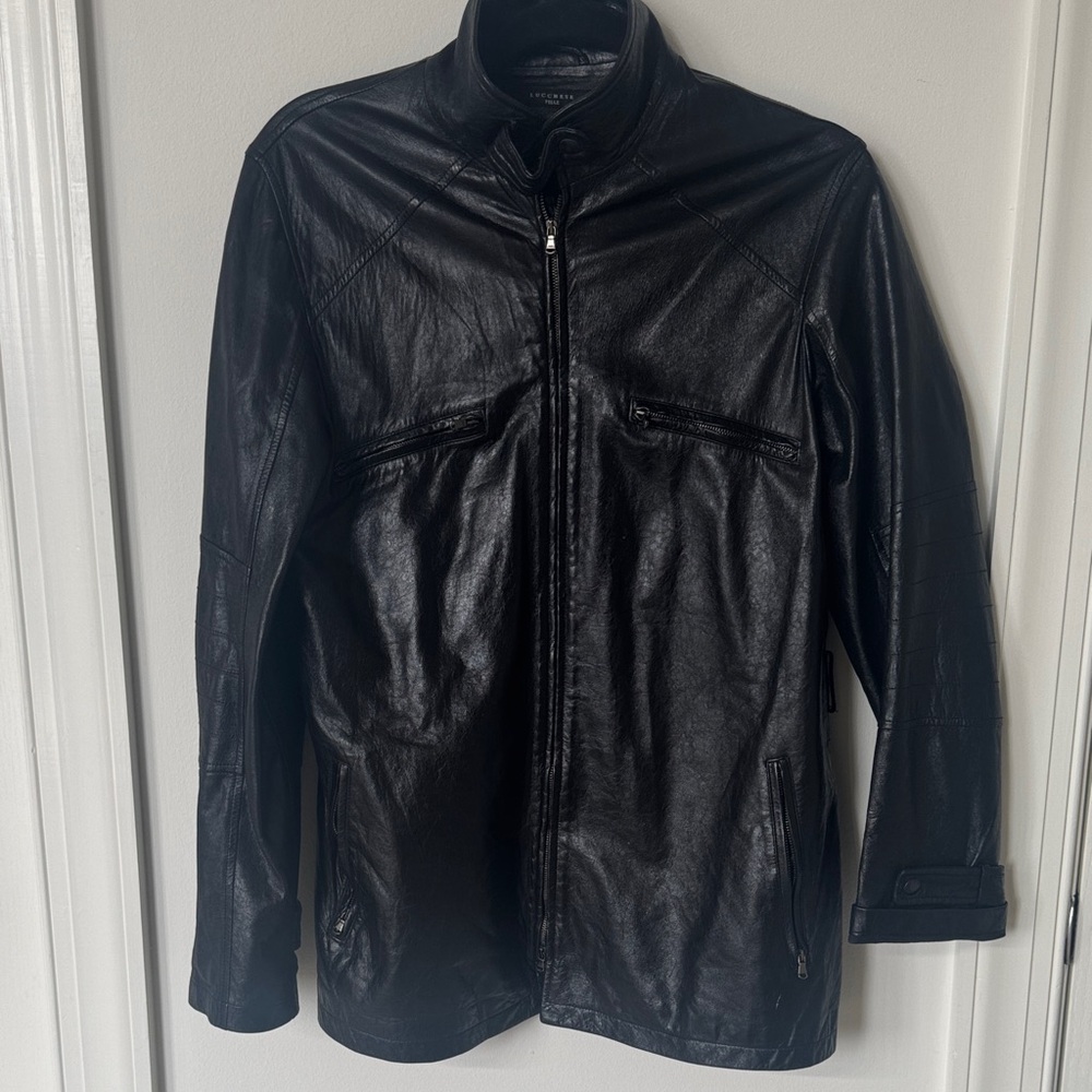 Lucchese Black Leather Jacket women’s size SM excellent condition